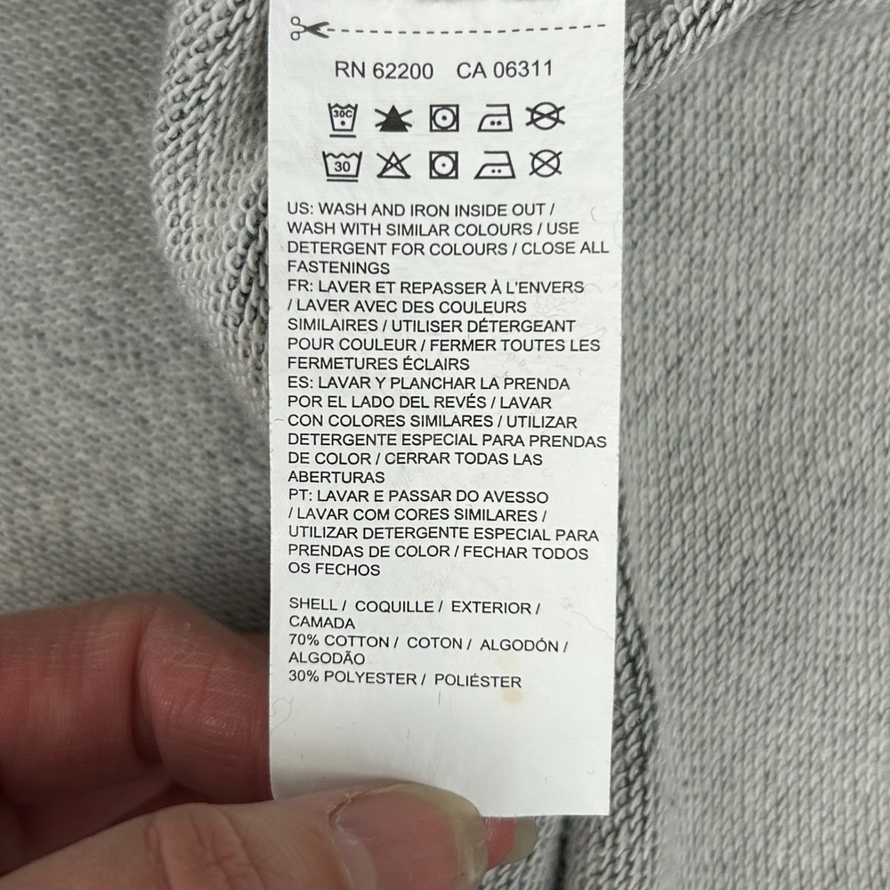 Puma Asymmetrical Jacket Women Large Gray Cotton French Terry Cowl Neck Full Zip - Picture 9 of 14